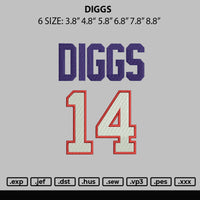 Diggs Embroidery File 6 sizes
