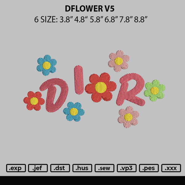 DFlower V5 Embroidery File 6 sizes