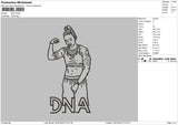 Dna Outline Embroidery File 6 sizes