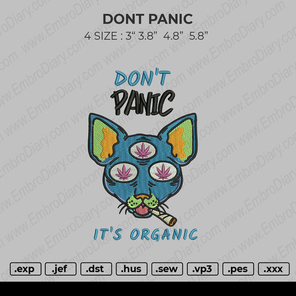 Dont Panic Embroidery