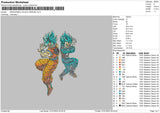 Dragon Ball Blue & Orange Embroidery