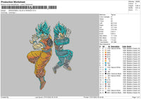 Dragon Ball Blue & Orange Embroidery