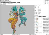 Dragon Ball Blue & Orange Embroidery
