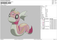 Dratini Embroidery File 6 sizes
