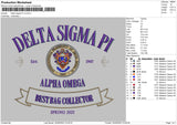 Delta Sigma Pi V2 Embroidery File 6 sizes