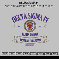 Delta Sigma Pi V2 Embroidery File 6 sizes