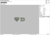 D Heart Embroidery File 6 sizes