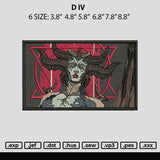 Diablo Rectangle Embroidery File 6 sizes