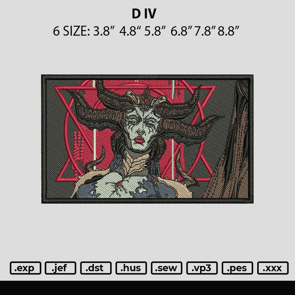 Diablo Rectangle Embroidery File 6 sizes