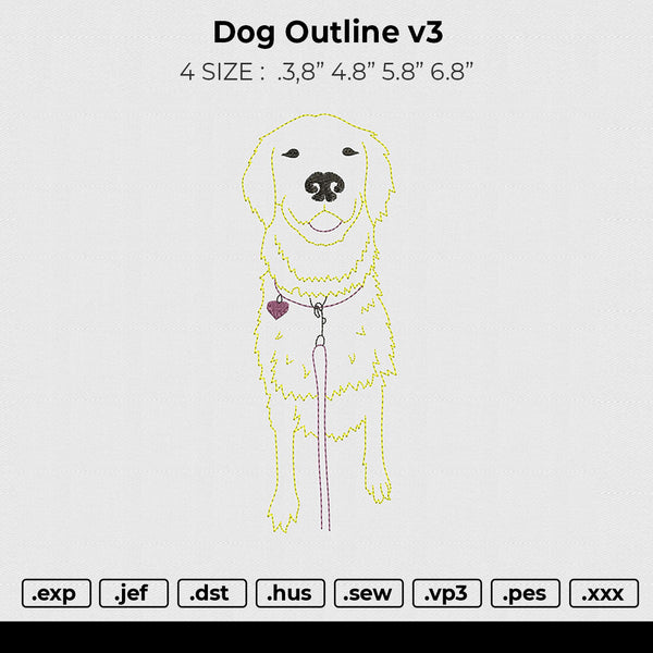 Dog Outline v3 Embroidery