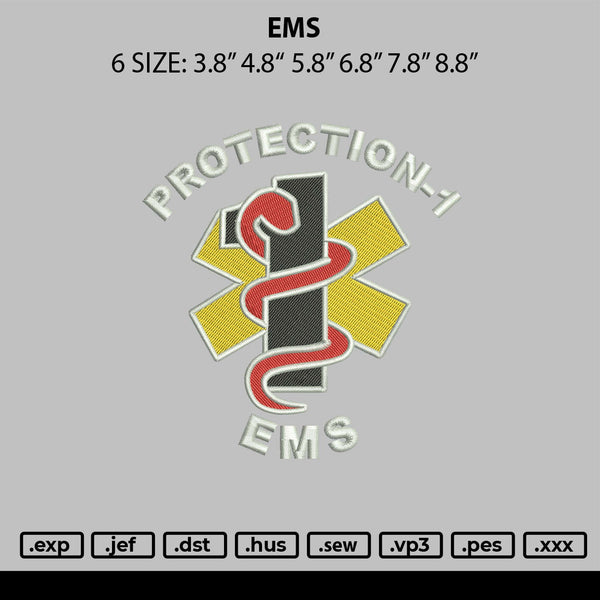 Ems Embroidery File 6 sizes
