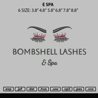 E Spa Embroidery File 6 sizes