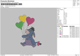 Eyore With Ballons Embroidery File 6 sizes