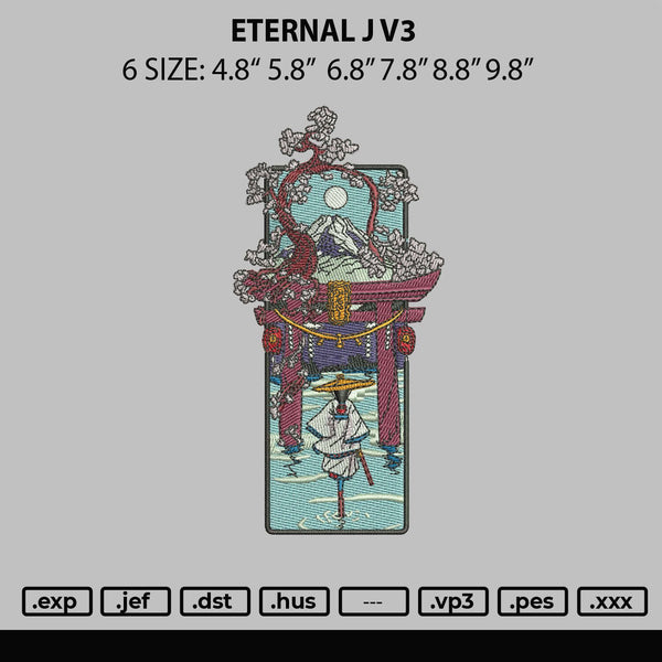 Eternal J V3 Embroidery File 6 sizes