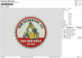 Excavation Embroidery File 6 sizes