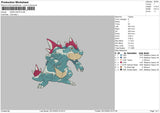 Feraligatr Embroidery File 6 sizes