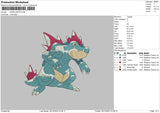 Feraligatr Embroidery File 6 sizes