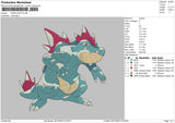 Feraligatr Embroidery File 6 sizes