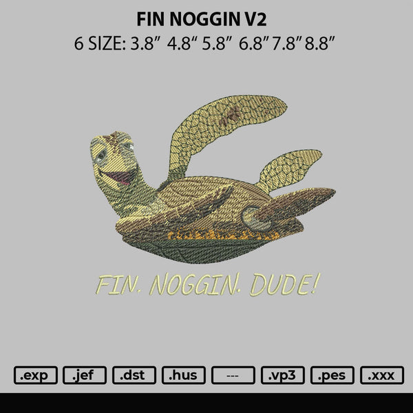 Fin Noggin V2 Embroidery File 6 sizes