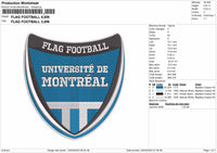 Flag Football Embroidery File 6 sizes