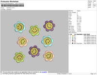 Flower Emoticon Embroidery