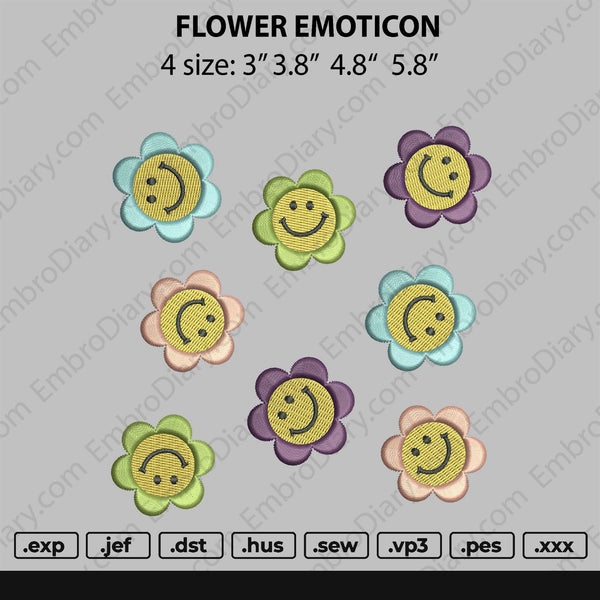 Flower Emoticon Embroidery