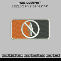 Forbidden Puff Embroidery File 6 sizes