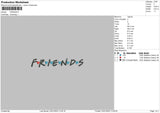 Friends Txt Embroidery File 6 sizes