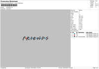 Friends Txt Embroidery File 6 sizes