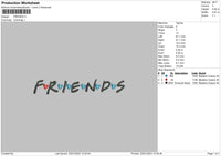 Friends Txt Embroidery File 6 sizes
