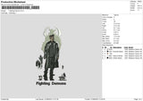 Fighting Demon Embroidery File 6 sizes