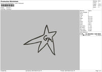 Ga Star Embroidery File 6 sizes