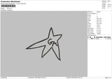 Ga Star Embroidery File 6 sizes