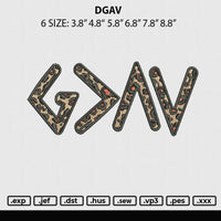 Gdav Embroidery File 6 sizes