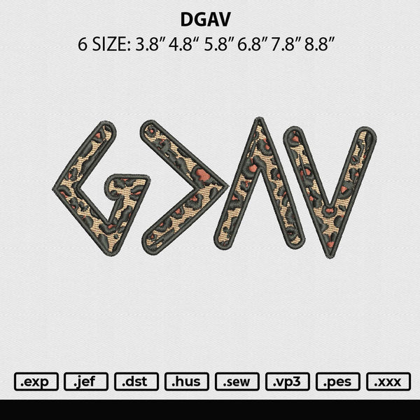 Gdav Embroidery File 6 sizes