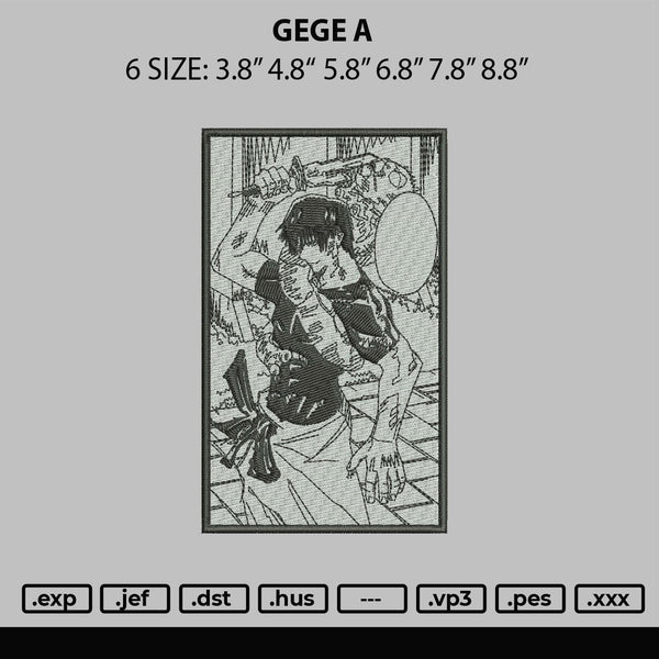 Gege A Embroidery File 6 sizes