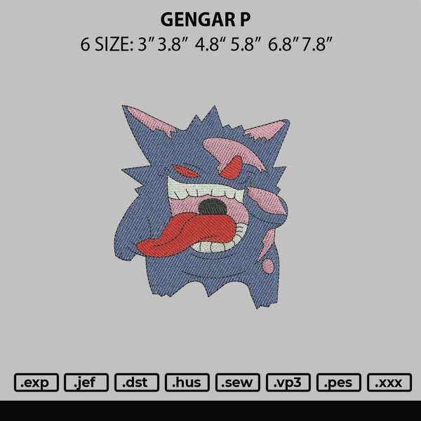 Gengar P Embroidery File 6 sizes