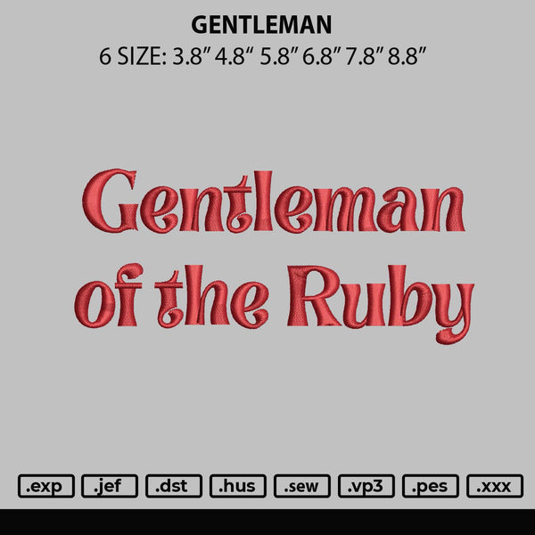 Gentleman Embroidery