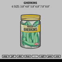 Gherkins Embroidery File 6 sizes