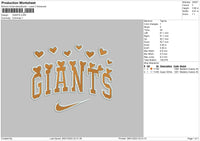 Giants Embroidery File 6 sizes