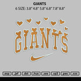 Giants Embroidery File 6 sizes