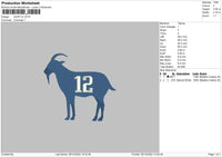 Goat12 Embroidery File 6 sizes