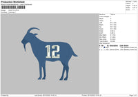 Goat12 Embroidery File 6 sizes