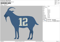 Goat12 Embroidery File 6 sizes