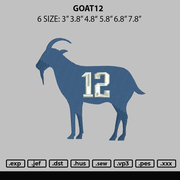 Goat12 Embroidery File 6 sizes