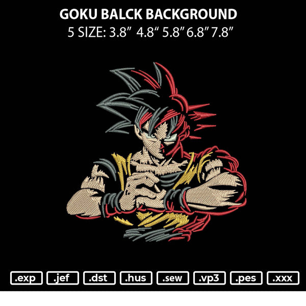 goku balck background Embroidery