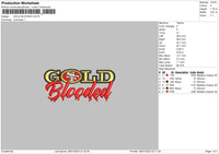 Gold B Embroidery File 6 sizes