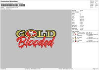 Gold B Embroidery File 6 sizes
