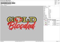 Gold B Embroidery File 6 sizes