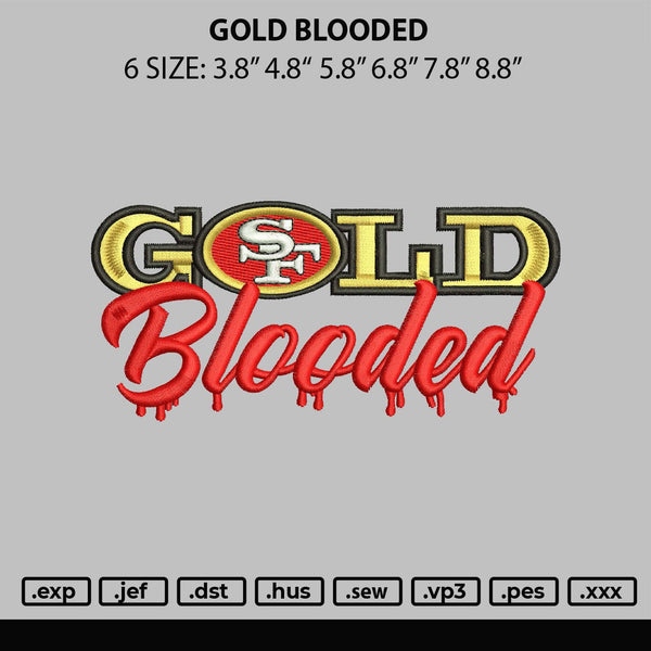 Gold B Embroidery File 6 sizes